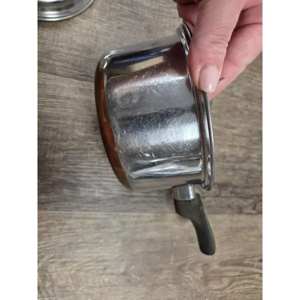 Eckoware Thick Copper Bottom Stainless Steel 1.5 Quart Pot With Lid